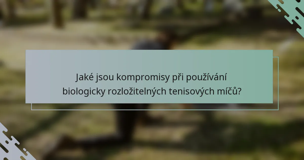 Jaké jsou kompromisy při používání biologicky rozložitelných tenisových míčů?